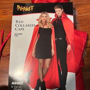 Spirit Adult One Size Red Collared Cape